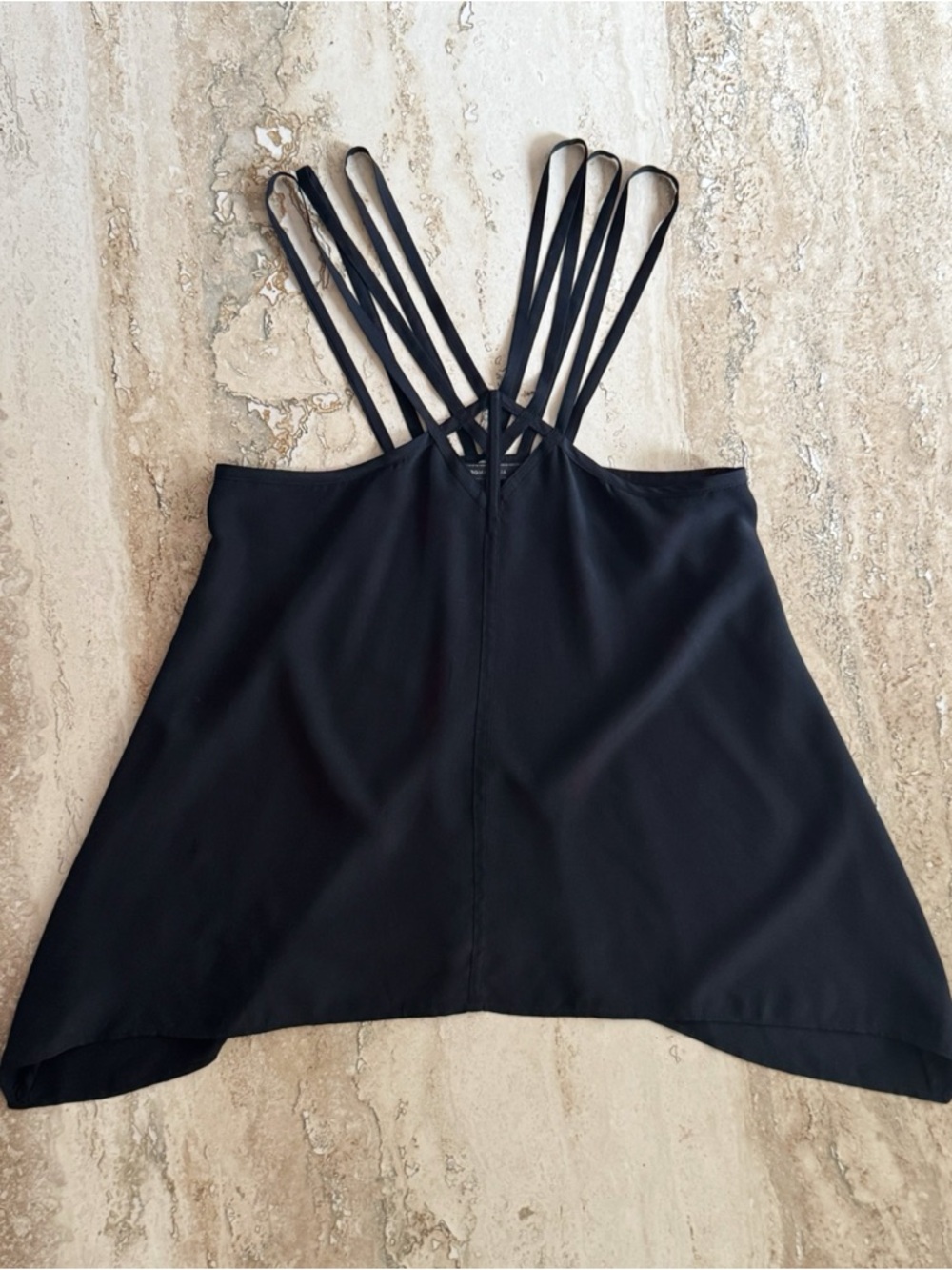BCBG Black Silk Y2K Strappy Camisole